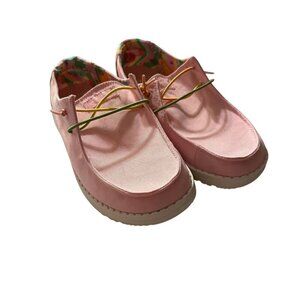 Hey Dude My Little Pony Pink Canvas  W/ Floral Print Lining Lightweight Sz 7